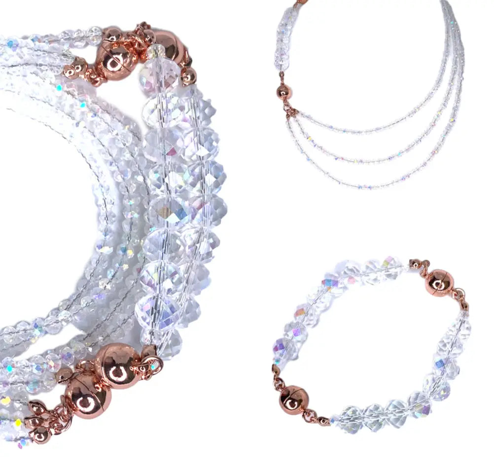 10 Way Necklace - AB Crystal
