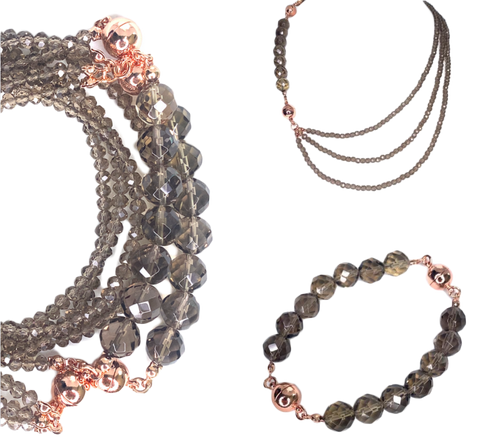 10 Way Necklace - Smokey Quartz Crystal
