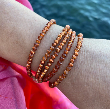 Long Strand Necklace - Orange Copper Crystal Seriously Romantic