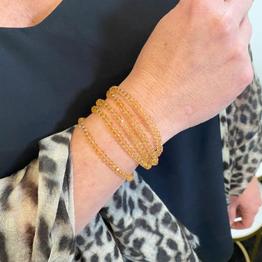 Long Strand Necklace - Golden Crystal Seriously Romantic