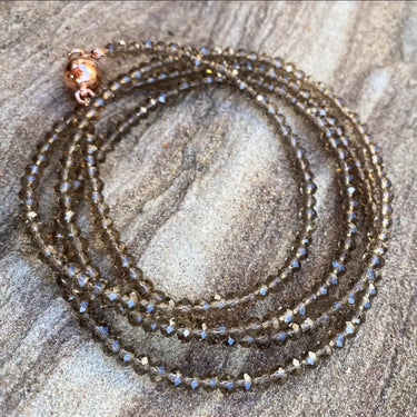 Long Strand Necklace - Smokey Quartz Crystal Seriously Romantic