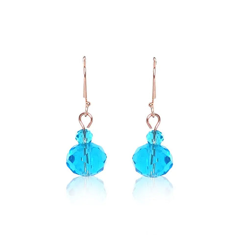 Short Earrings - Sky Blue Crystal - ON SALE 50% OFF!