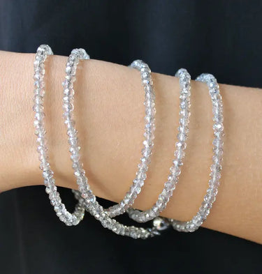 Long Strand Necklace - Platinum Crystal Seriously Romantic