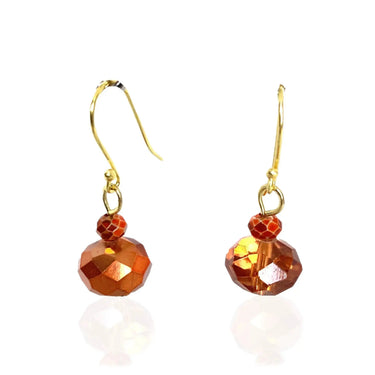 Short Earrings - Orange Copper Crystal Maria Nicola