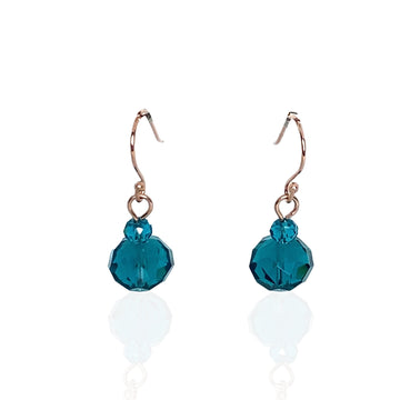 Short Earrings - Teal Crystal