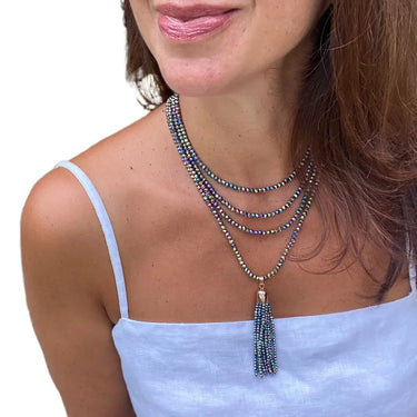 10 Way BUNDLE  - HARLEQUIN Crystal (Includes 10 Way Necklace, Tassel & Mini Connectors) Maria Nicola