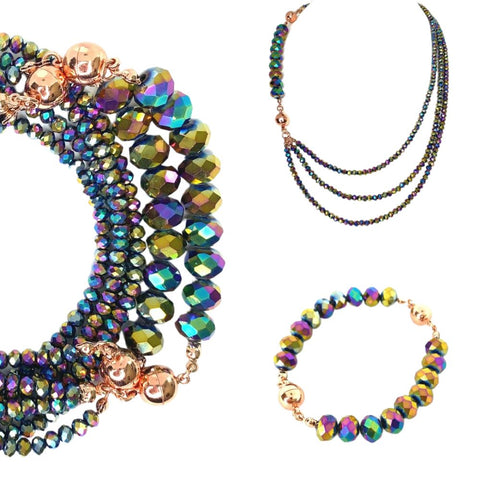 10 Way Necklace - Harlequin Crystal