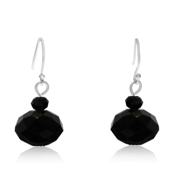 Short Earrings - Black Crystal