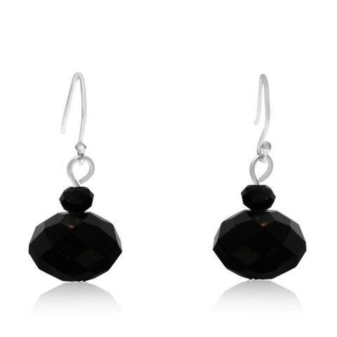 Short Earrings - Black Crystal